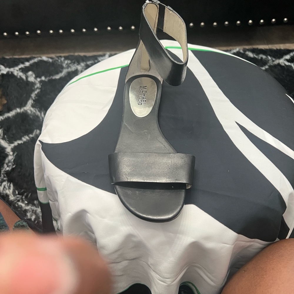 Michael Kors Black Leather Sandals